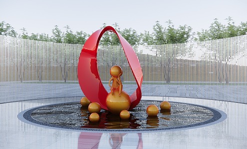 Abstract Water Sculpture 3d model