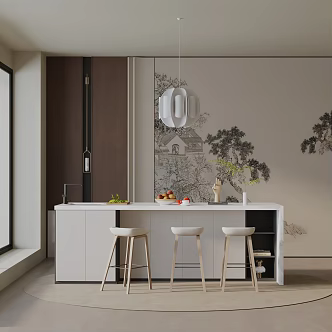 Modern table combination 3d model