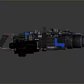 Advanced Sci Fi Weapon With Intricate Mechanical Structure Blue Accents And Ergonomic Grip 3d model