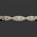 Beige Interlinked Bracelet with Geometric Shapes and Small Dots Modern Accessory Design