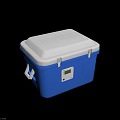 Blue And White Portable Electric Cooler With Digital Display And Side Handles For Daily Use