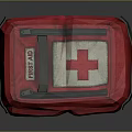 Red First Aid Kit With White Cross Design For Emergency Medical Portable Compact Travel Use