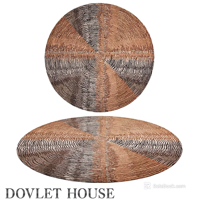 Square Woven Carpet With Geometric Patterns In Brown And Gray Tones For Home Decor 3d model 