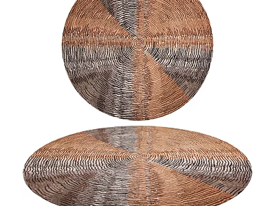 Square Woven Carpet With Geometric Patterns In Brown And Gray Tones For Home Decor 3d model