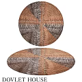 Square Woven Carpet With Geometric Patterns In Brown And Gray Tones For Home Decor