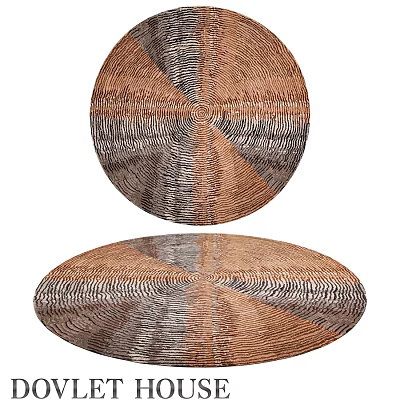 Square Woven Carpet With Geometric Patterns In Brown And Gray Tones For Home Decor 3d model