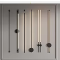 Modern Long Wall Sconces With Black Frames And Illuminated Tubes For Indoor Decor 3d model