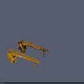 Yellow Heavy Duty Industrial Crane With Metal Structure And Hanging Chains
