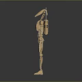 Wooden Humanoid Robot Figure With Light Brown Color And Gray Background