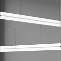 Modern Linear Pendant Lights With Textured Design Hanging In Interior Space 3d model