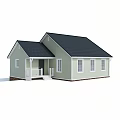 Wooden House Exterior Design With Light Green Walls Black Roof White Porch And Windows