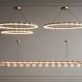 Elegant Modern Chandeliers Featuring Circular Rectangular Design With Metal Frame And Warm Lighting 3d model