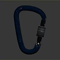 Blue Locking Carabiner With Metal Construction And Secure Clasp Design
