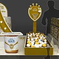 Guanyi Milk Interactive Zone With Decorative Crown Arch Display Stands And Products 3d model