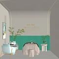 Relaxing SPA Sauna Interior With Comfortable Bed Green Plants White Bathrobe And Soft Lighting