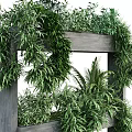 Vertical Garden Decor With Wooden Frame And Lush Green Plant Layers