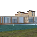 Modern Detached Villa With Waterfront Location Large Glass Windows And Scenic Reflections