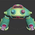 Cute Green And Pink Doll With Flower Decoration On Head And Big Eyes