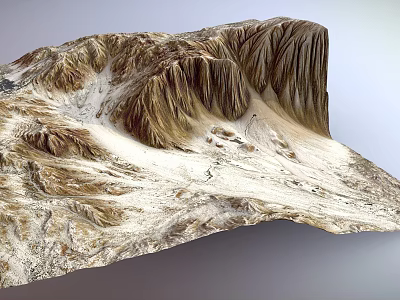 Garden Landscape 3D Mountain Terrain Model With Textured Surface And Undulating Natural Landforms 3d model