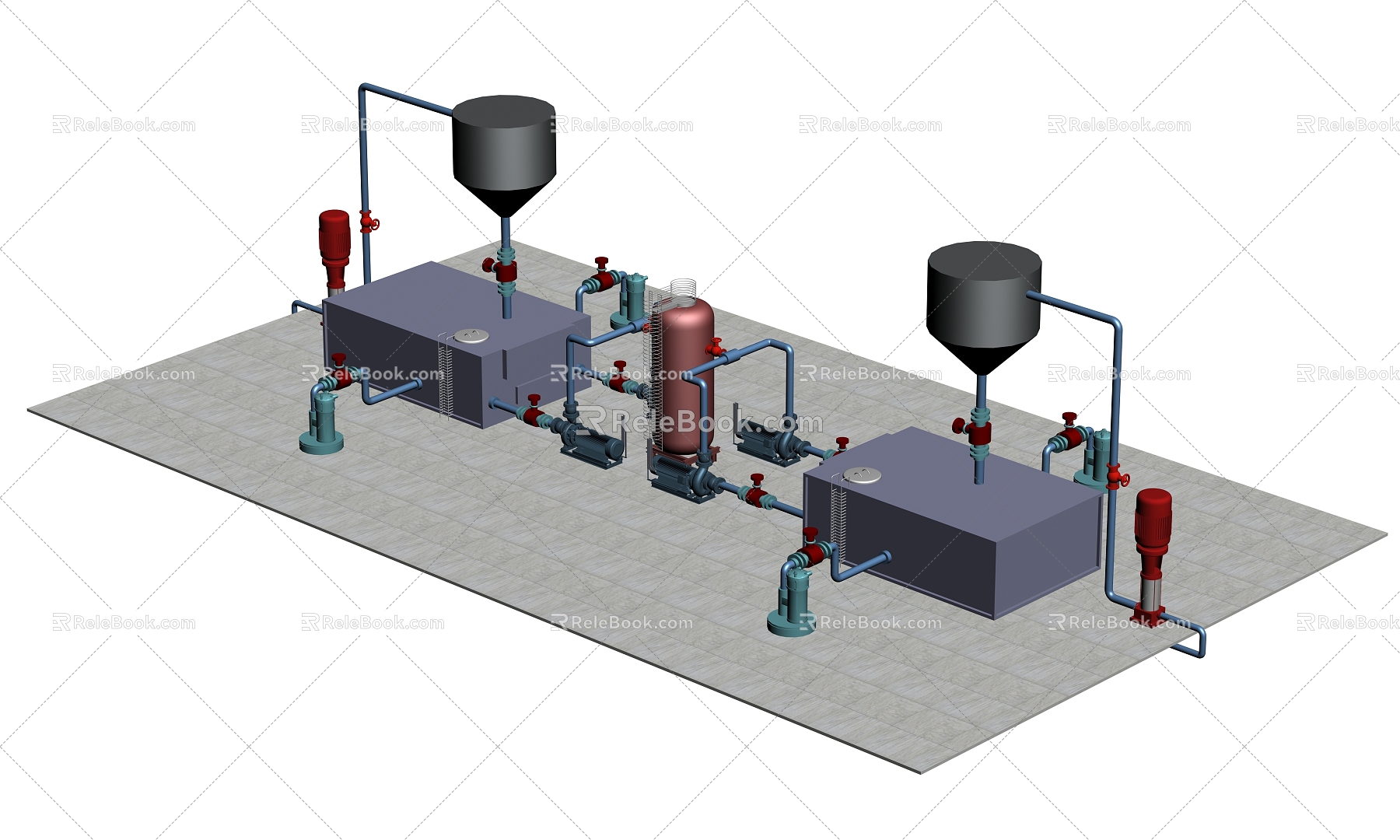 Sewage treatment workshop for coal mine design 3d model