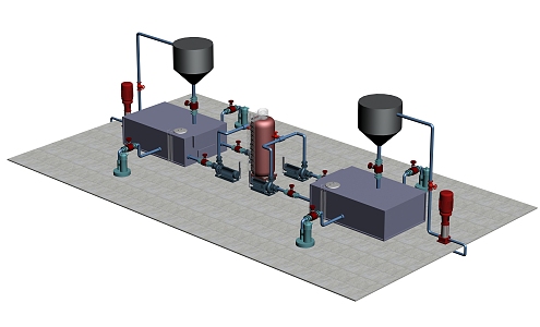 Sewage treatment workshop for coal mine design 3d model