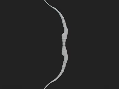 White Bow Weapon 3D Model With Detailed Design On Black Background 3d model