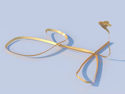 Shiny Gold Decorative Ribbon Ideal For Gift Wrapping And Craft Projects 3d model