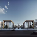 Modern Industrial Park With Contemporary Office Buildings Green Spaces And Roads