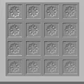 Intricate Floral Carved Square Decorative Panels Arranged in Grid Pattern for Interior Design 3d model