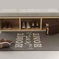 Stylish Shoe Cabinet With Upholstered Bench Compartments And Home Sweet Home Rug
