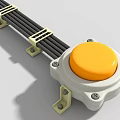 Industrial Equipment With Yellow Push Button Black Cables White Base And Metal Brackets