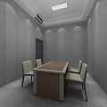 Security Monitoring Room With Gray Acoustic Walls Dual Monitor Screens And Office Desk Chair