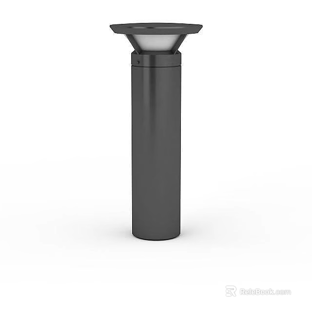 Sleek Black Cylindrical Outdoor Light with Modern Minimalist Decorative Design for Garden 3d model 