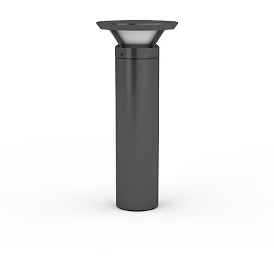 Sleek Black Cylindrical Outdoor Light with Modern Minimalist Decorative Design for Garden 3d model