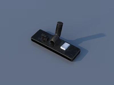 Black Mechanical Component With Rectangular Base Cylindrical Protrusion And Small White Square 3d model