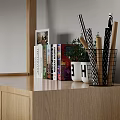 Wooden Bunk Bed With White Railings Study Desk Chair And Rug Near City View Window