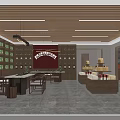Traditional Chinese Tea Specialty Store With Wooden Decor Display Shelves And Tables