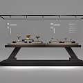 Museum Glass Exhibition Case Displaying Ancient Artifacts And Historical Relics
