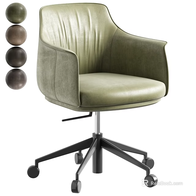 Modern Light Luxury Adjustable Leather Office Desk And Chair Set With Multiple Color Options 3d model 