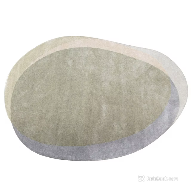 Soft Textured Square Rug With Neutral Tones For Modern Living Room Decor 3d model 