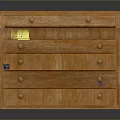 Wooden Chest of Drawers With Multiple Drawers Metal Handles And Labels