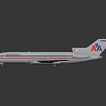 Silver Passenger Airplane Model With Red Accents On Black Reflective Background 3d model