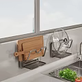 Wall Mounted Cutting Board And Pot Lid Holders For Kitchen Sink Area Organization