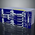 Modern Office Cabinet With Blue Panel White Connectors And CISCO Logo