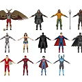 Game and Movie Character Action Figures Featuring Diverse Costumes and Poses