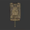 Military Tank With Long Gun Barrel Heavy Tracks Turret Antenna And Sand Texture