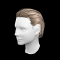 Game and Movie Character White Head Model With Brown Short Hair On Black Background