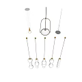 Modern Pendant Lights With Contemporary Design And Stylish White Base Frames 3d model