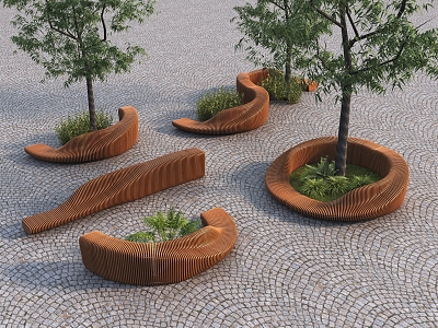 Modern Special-shaped Seat Stool Wooden Stool Special-shaped Flower-bed Stool model