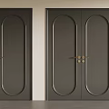 Modern Middle-style Double-door Single-door Swing-door 3d model